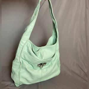 B. Makowsky Mint green leather shoulder bag